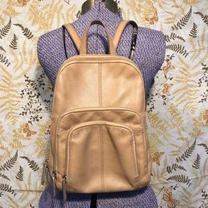 Tignanello camel tan leather purse backpack